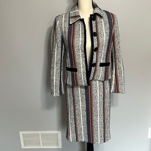 Ann Taylor Striped Suit Blazer and Skirt